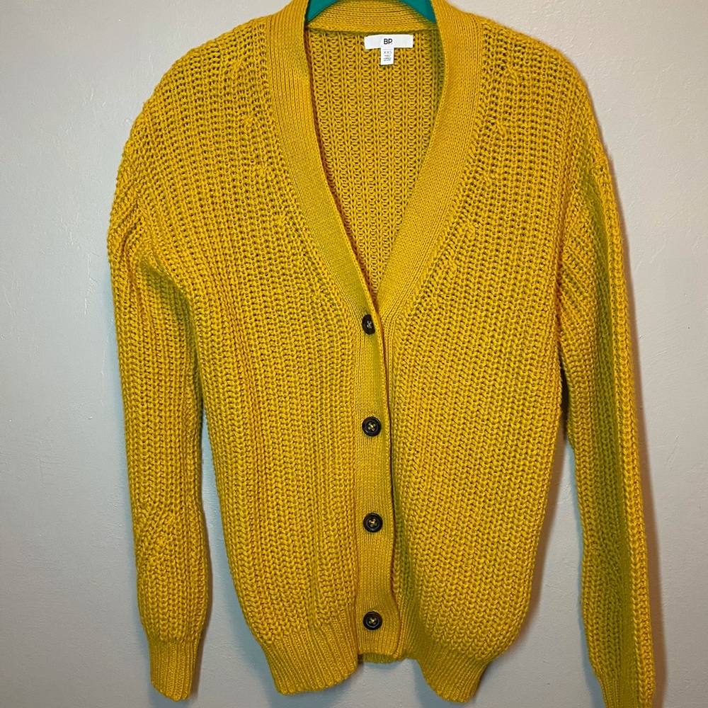NWT BP Women Ribbed Knit Cardigan Mustard Sz XXS